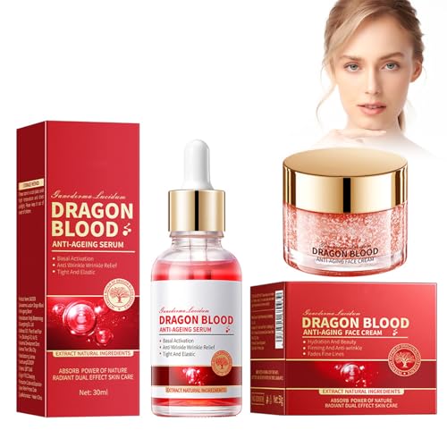 Crema de sangre de dragón + suero, crema facial de sangre de dragón, hidrata y mejora la piel seca y áspera, crema facial antiarrugas, líneas finas, reafirmante y reafirmante