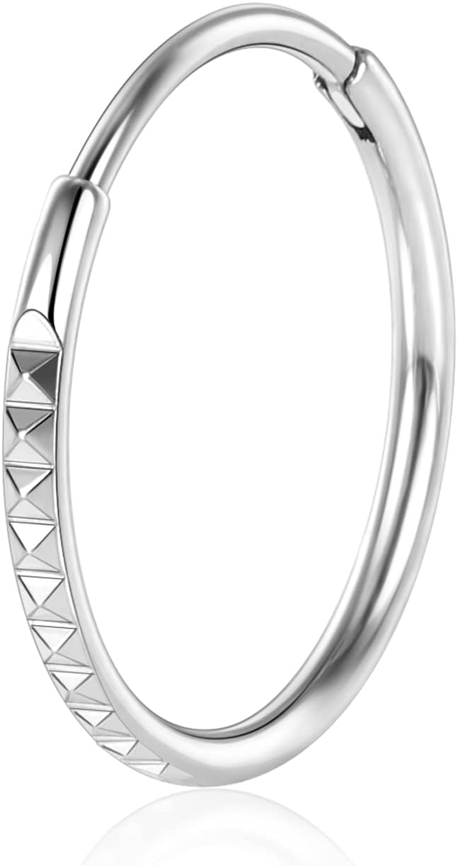 FUNLMO Nose Ring Septum Jewelry Helix Conch Tragus Rook Daith Piercing Jewelry Cartilage Earring 316L Surgical Steel