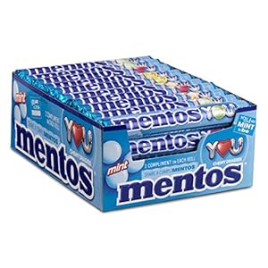 Mentos Mint Chewy Dragee – grootverpakking met 40 rollen (38g/14 stuks per rol), mint smaak, verfrist je adem