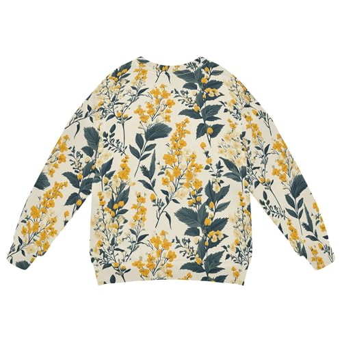 JUNZAN Spring Flowers Goldenrod Big Boys Hooded Sweatshirt Fleece Hoodies for Girls Sports 4T2