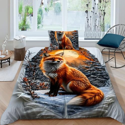 Housse de couette single animaux 135x200 microfibre pour lit d'enfant garçon - 3