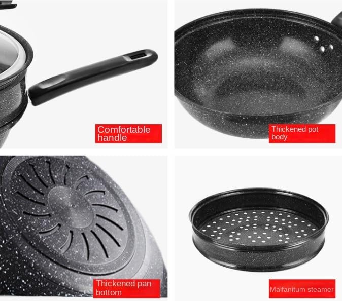 Wok de Piedra Antiadherente con Tapa de Vidrio 12.5 pulg miniatura 5