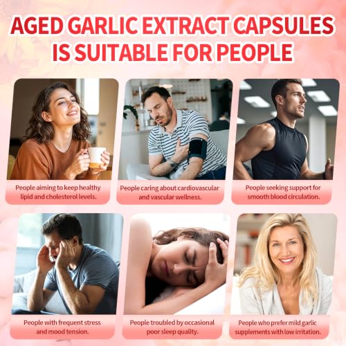 Image of VivoNu Odorless Aged Garlic Extract,1500mg per Serving, 240 Capsules | Cholesterol*,Lipid* & Liver* Support | 5-in-1 Formula with Bergamot,Lecithin,Nattokinase,L-Theanine | Organic, NON-GMO