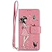 Produktbild Gelusuk Sony Xperia Z5 Hülle,Leuchtende Luminous Muster Design PU Leder Flip Card Holder Cover Ständer Wallet Case,Bookstyle Folio Ledertasche Brieftasche Tasche Case Schutzhülle Etui-Rosa