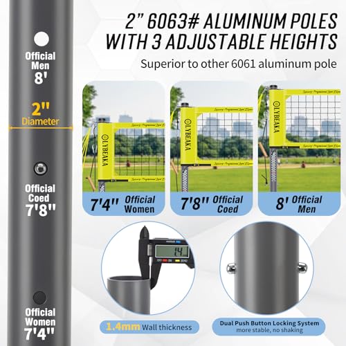 32FT Outdoor Volleyball Net Set for Backyard, Beach, Grass by Olybeaka - Used condition - Image 4