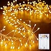 2 Pack 10 Ft Battery Operated Fairy Lights, 120LEDs Firecracker String Lights, Silver Wire Starry Firefly Light for Bedroom Home Weeding DIY Wreath Indoor Outdoor Christmas Decorations, Warm White