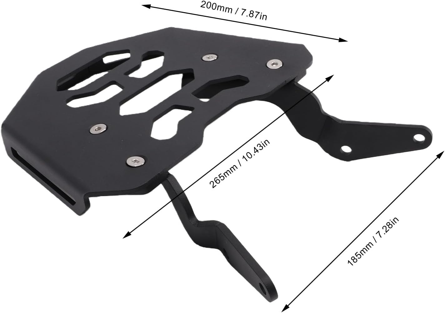 Luggage Mount Rack, Rear Storage Rack Luggage Carrier with Hollow Design Aluminum Alloy Carbon Steel Matte, for Super GT 2016-2024