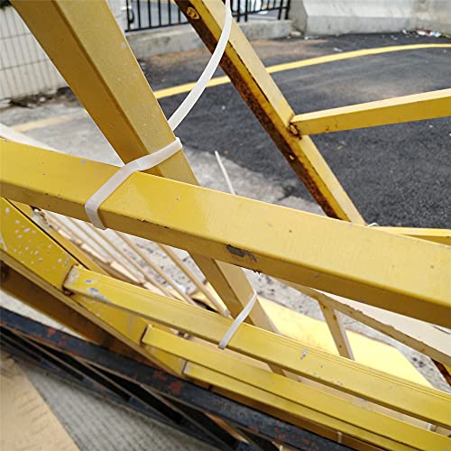 500 Pcs 8 Inch Cable Zip Ties Heavy Duty, Premium Plastic Wire Ties With 40 Lbs Tensile Strength, Self-Locking White Nylon Tie Wraps Straps For Indoor And Outdoor #TOP5