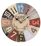  Moderne Wanduhr mit Quartzwerk, batteriebetrieben - Modern Style - AMS -Old England II- 9424