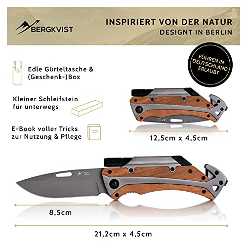 BERGKVIST K30 Plus 5-in-1 Folding Knife (Two-Handed Knife) - Outdoor Pocket Knife with Glass Breaker, Belt Cutter, Fire Starter & Torch - Allowed in Germany - Image 4