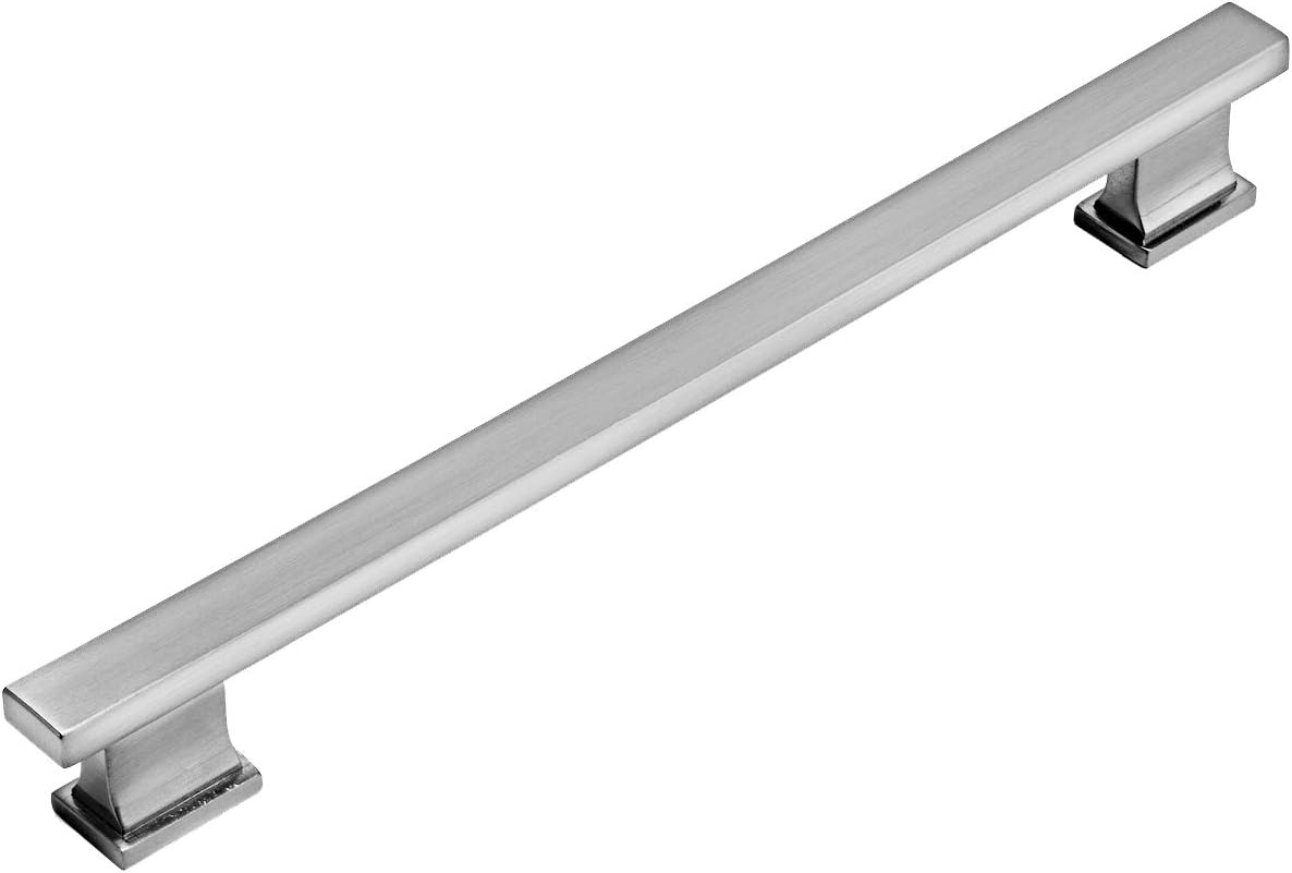 Cosmas 10 Pack 702-192SN Satin Nickel Contemporary Cabinet Hardware Handle Pull - 7-1/2" Inch (192mm) Hole Centers