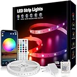 VKH Striscia LED 10 Metri, 5050 RGB Colorate con Telecomando e App, Sincronizza Cambia Colore con la Musica, Luci LED per Camera da Letto, Cucina, Decorazione per Feste, Bar (1 * 10m)