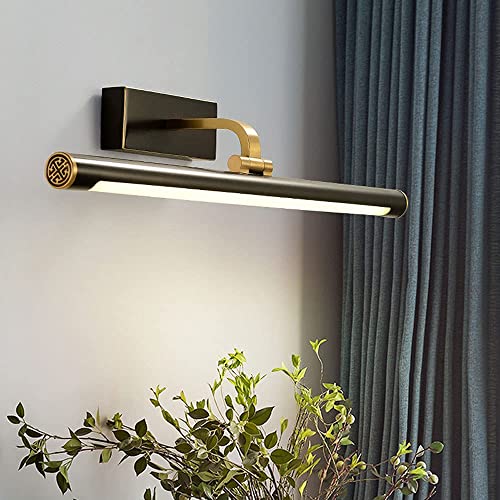 Placa de tocador LED para baño negro mate sobre espejo de maquillaje 4