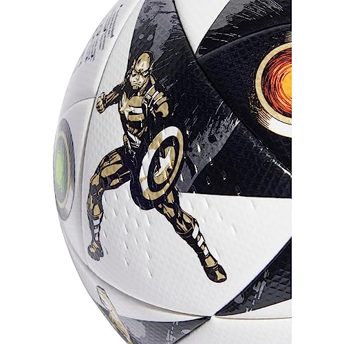 adidas MLS Pro Soccer Ball, Black/White/Iron Metallic/Gold Metallic, 3
