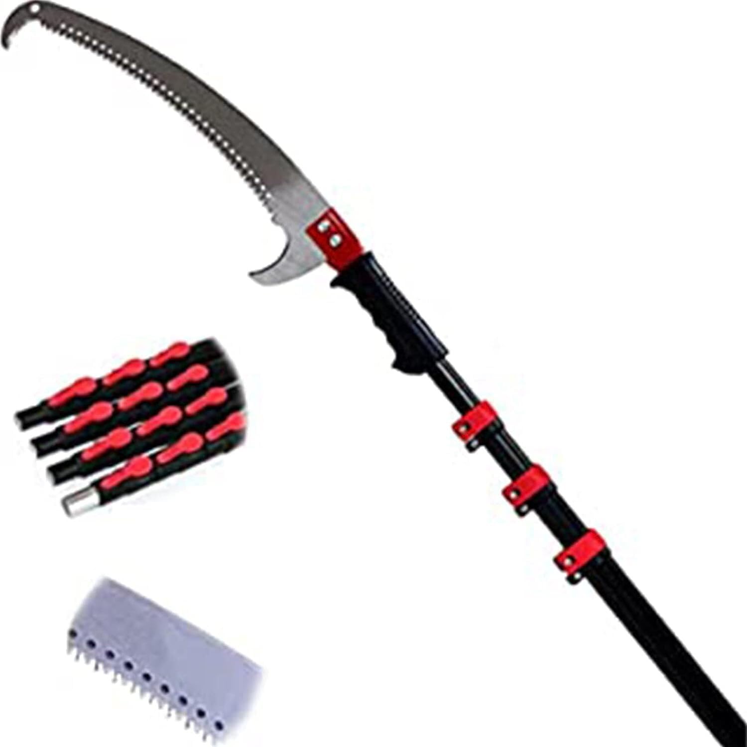 24FT Manual Telescopic Pole Saw for Tree Trimming, Extendable Pruning Saw with 65Mn Blade and Foam Grip(5.4m/18FT)