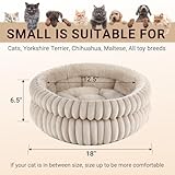 EDMIENS Cat Bed for Indoor Cats Dogs Pet, 51x51x20cm Round Washable Cat Beds Small Kitten Bed, Non-Slip Fluffy Calming Pets Beds with Removable Cushion for Home Medium Puppy, Small Dog, Cats Indoor - Image 2