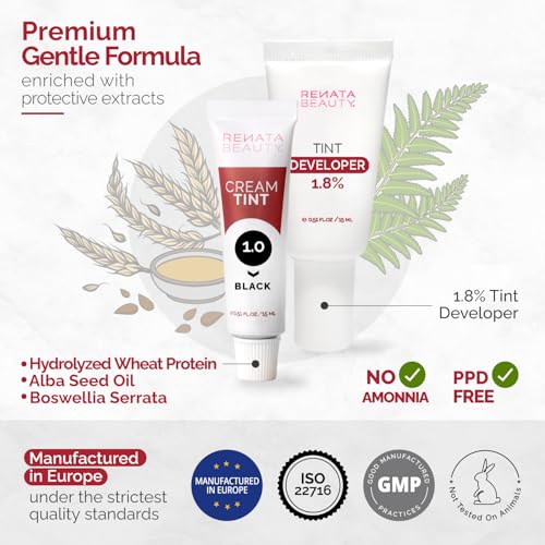 RB RENATA BEAUTY Tint Kit – Cream Hair Dye Kit with Developer and Application Brush for Spot Coloring - Covers Gray Hairs, Smudge-Proof, Long-Lasting Up to 4 Weeks, 20 Applications [Black] — view 4