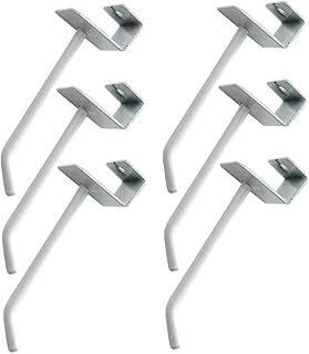 Cabilock 6pcs Square Tube Hook Supermarket Shelf Display Hook Hangers Heavy Duty Commodity Shelf Display Hook Deluxe Hook Metal Coat Hanger Hooks Iron Chi Square Tube 10cm White