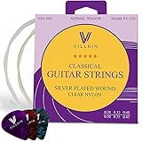 [page_title]-Gitarrensaiten von Villkin - Premium Nylon-Saiten für Klassische-, Konzert-& Akustik-Gitarre + BONUS