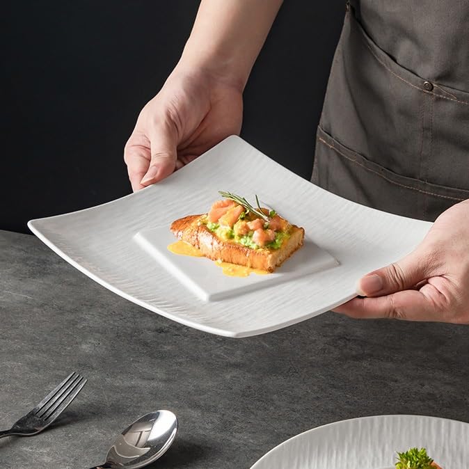 Talerz obiadowy talerze biała ceramiczna restauracja kuchnia zachodnia jedzenie talerz artystyczny koncepcja naczynie zastawa stołowa deser makaron hotel kreatywny talerz obiadowy do układania w stos