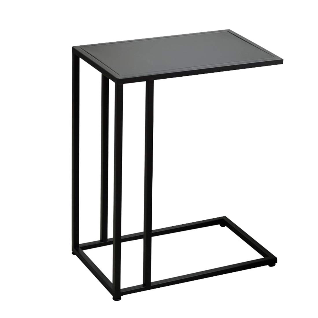 QRFDIAN Coffee table dining table side table bedside table with laptop and metal frame - black Nest Tables