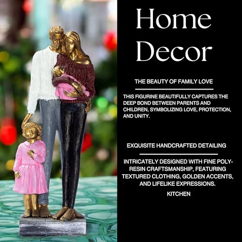 Elegant Gold Couple Figurine – Romantic Poly-Resin Sculpture for Home Décor, Anniversary, and Valentine’s Day Gift – Intricately Designed Love Statue (Pink) — photo — 2 of 9