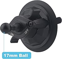 Vista 2 de Base de ventosa para automóvil mejorada con bola de 0.667 pulgadas, compatible con brazos de doble enchufe de 0.667 pulgadas Base de succión