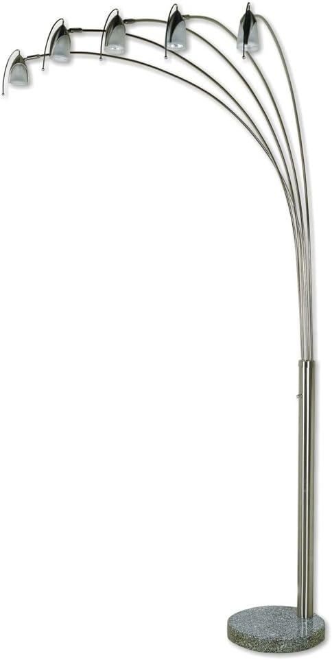 ORE International 6998 5-Arm Adjustable Arch Floor Lamp with Marble Base,Ivory/Gold