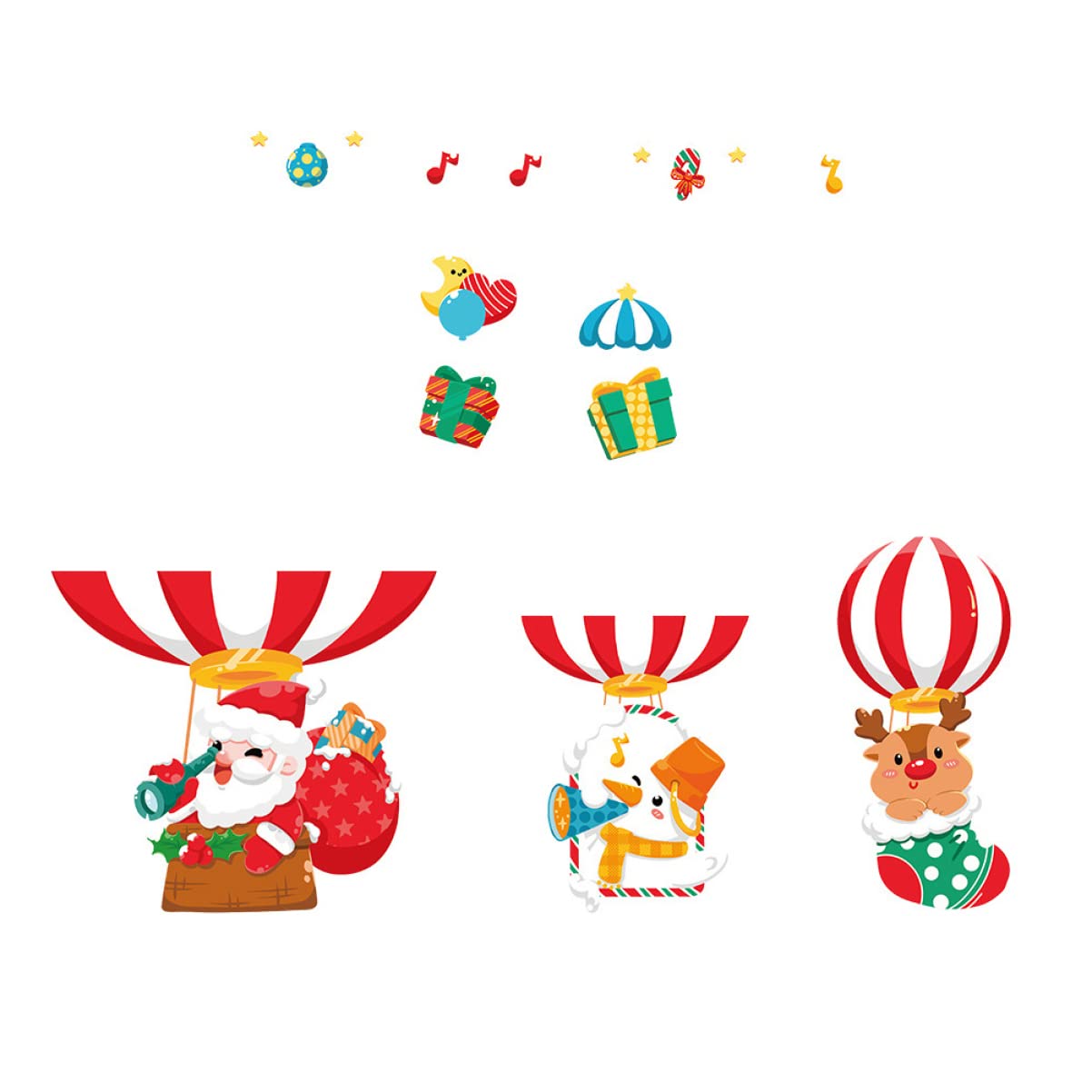 PRETYZOOM 3 Juegos Pegatina Ventana Navidad Papa Noel Christmas Xmas Etiquetas Adhesivas De Polivinilo 2 Piezas * 3