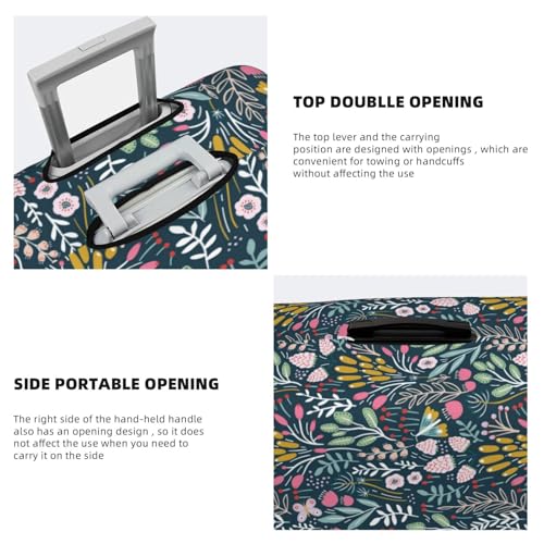 Berries and Leaves, Butterflies Luggage Cover Washable Elasticated Luggage Covers for Suitcase tsa Approved Stylish Dust and Scratch Resistant Luggage Case Protector4