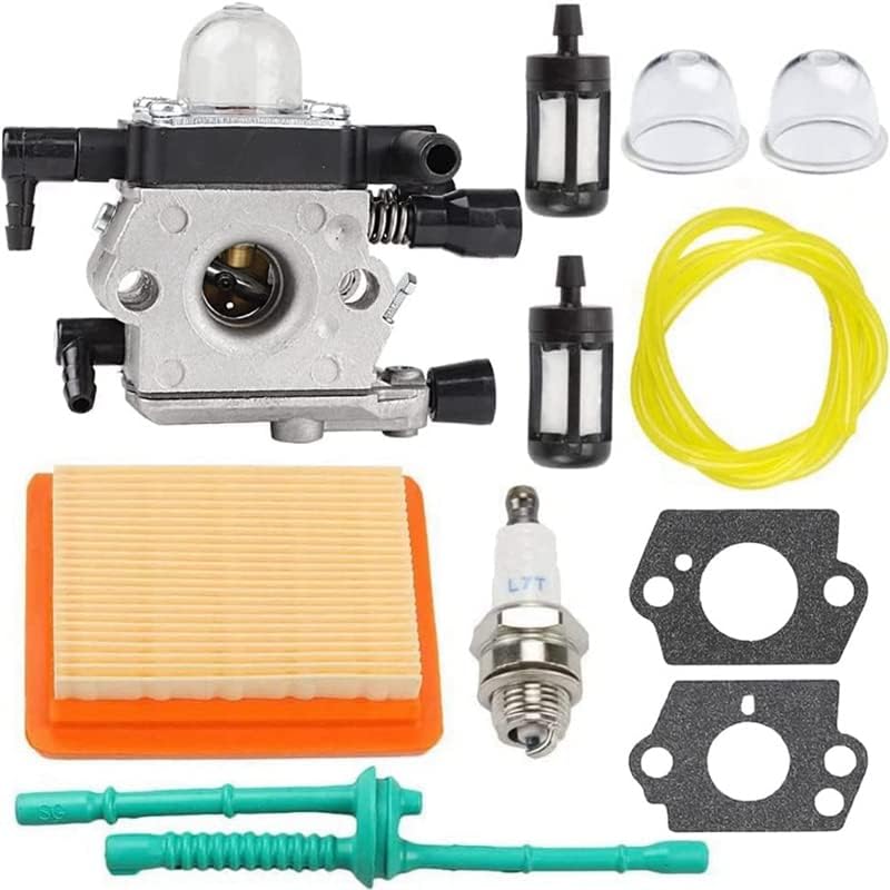 Carburetor For ST1 HL MM55 MM55C Tiller 4601 120 0600 Replace Zama C1Q S202A Carb With Air Filter Fuel Line Tune Up Kit - (Color: Silver)