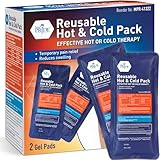 MED PRIDE Reusable Hot and Cold Gel Ice Packs for Injuries Microwavable & Freezer Safe Pain Relief Swelling Flexible Compress Pack of 2