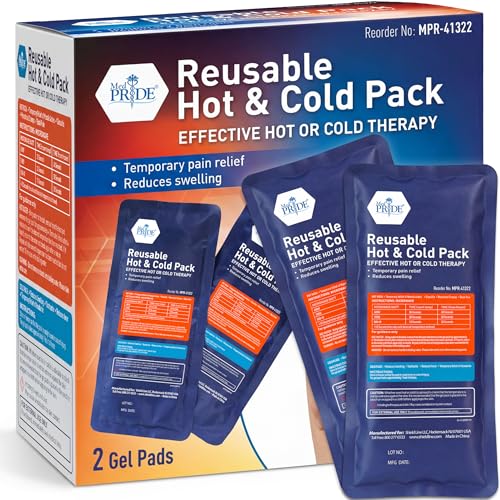 MED PRIDE Reusable Gel Ice Packs, Cold & Hot, Pack of 2