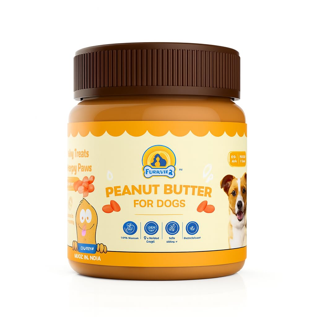 Peanut Butter for Dogs | Enriched with Turmeric & Ashwagandha | Protein Rich Dog Food | Xylitol-Free Dog Peanut Butter Ages & Breeds of Dogs (250g)