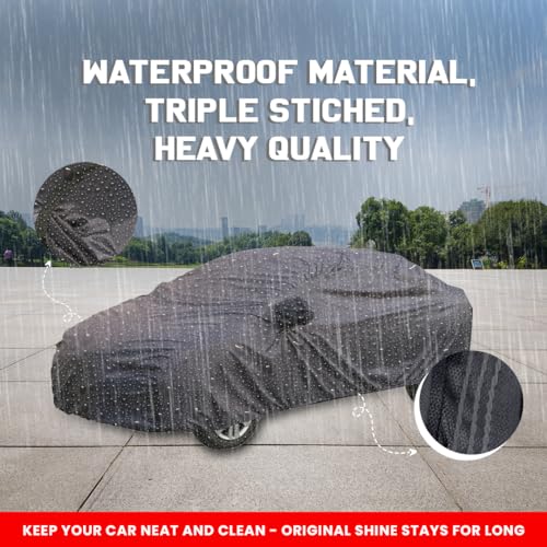 Image of Autofact Waterproof Car Body Cover Compatible with Mahindra Xuv 700 (2022) with Mirror Pockets, 4 x 4 American Matty, Long Lasting Strong Durable Material, Grey Color