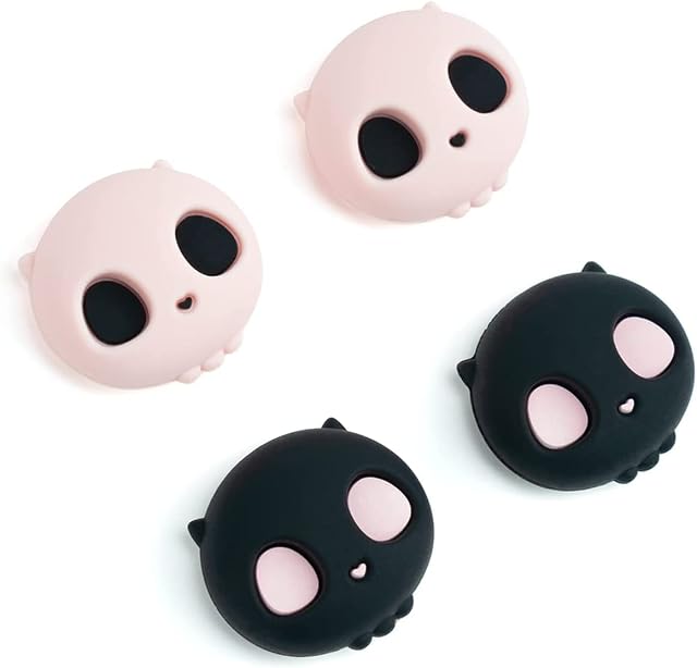 GeekShare Cute Silicone Joycon Thumb Grip Caps, Joystick Cover Compatible with Nintendo Switch / OLED / Switch Lite,4PCS -- Sweetheart Cranium