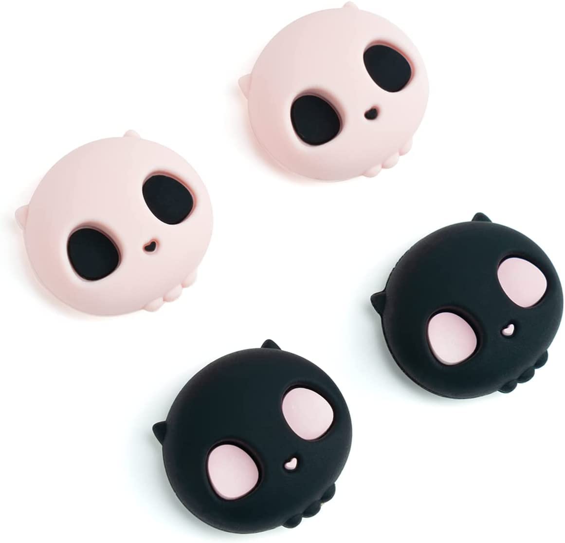 GeekShare Lindo Halloween Joycon Tapa de Agarre para Pulgar de Silicona, Cubierta de Joystick Compatible con Switch/OLED/Switch Lite, Paquete de 4 - Sweetheart Cranium