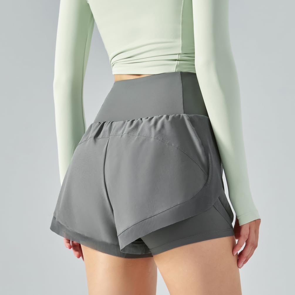 Pantaloncini Sportivi Donna A Doppio Strato - Comodi E Sciolti Per Yoga E Fitness - Foto 9