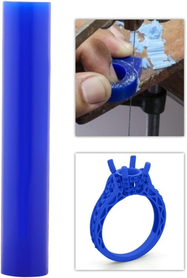 Chiffonade Blue Hollow Design Wax Casting Tube Professional Precision Hard Blank Carving Wax Tube Ring Jewelry Making Tool(T-200)