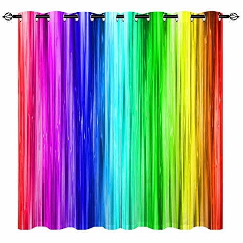 YUANZU Rainbow Striped Curtains