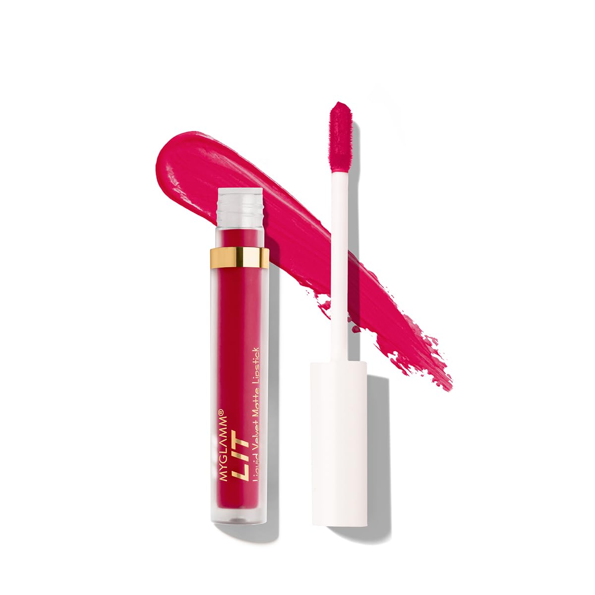 MyGlamm LIT Velvet Matte Liquid Lipstick - Bad Guy (Bright Pink Shade) | Hydrating, Mousse Texture, Vegan Lipstick With Vitamin E (1.6ml)