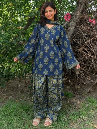 ANNI DESIGNER Women's Poly Cotton Printed Straight Farshi Salwar Set - Image 7