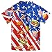 UNICOMIDEA 4th of July Big Boy Hawaiian Shirts Kids American Flag Tropical Shirts 3D Printed Patriotic Short Sleeve Top Beach Party Vacation 13 14 Years