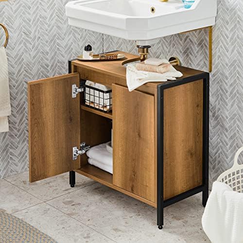 SoBuy BZR63-PF szafka pod umywalkę szafka łazienkowa szafka pod umywalkę meble łazienkowe vintage szer. x wys. ok.: 60 x 60 x 30 cm