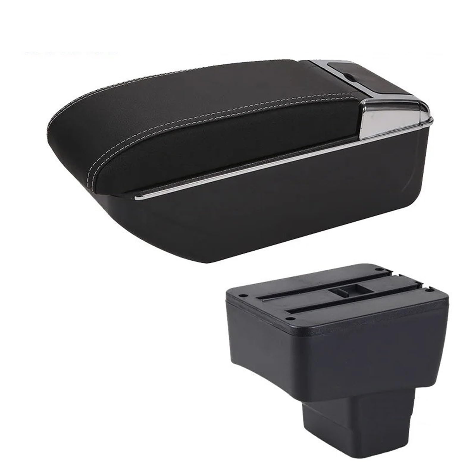 GBGWRMRYX Center Armrest Box For Mazda 2 For Skyactiv Version Cx3 For CX-3 Car Armrest Retrofit Storage Box Accessories Charging With USB Arm Rest(D3 Black white NoUSB)