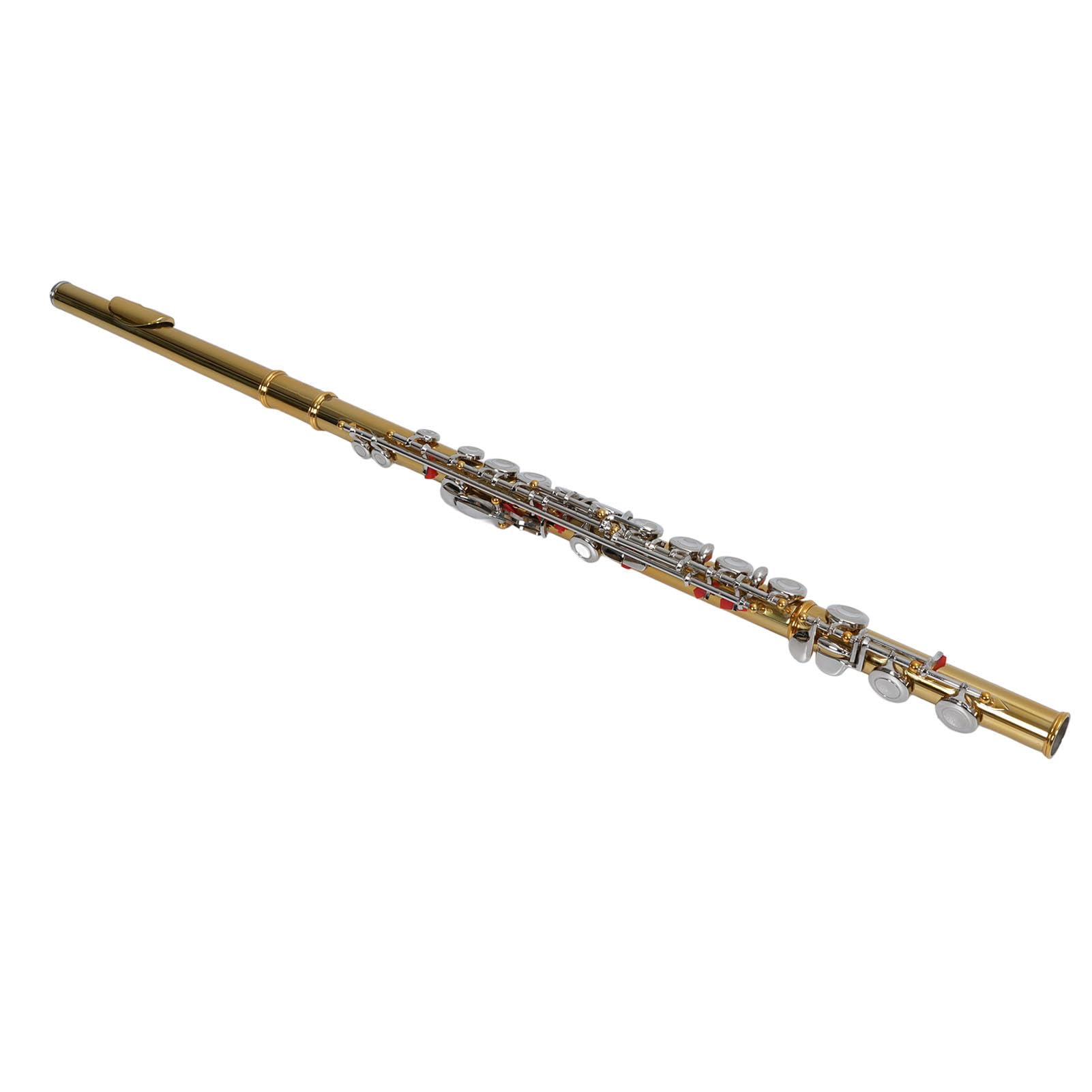 Cosiki Flauta C de Latón de 16 Teclas, Flauta Pulida a Mano con Capa Protectora, Estuche y Kit de Limpieza, Instrumento Musical para Estudiantes Principiantes