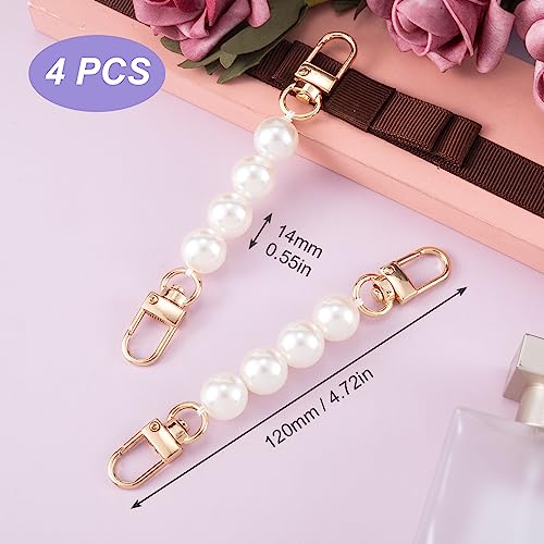 Image of Joez Wonderful 4Pcs Pearl Purse Extender Chain Strap, Bag Strap Extender for Purse Bags Women, Pearl Chain Short Handbag Purse Replacement Bag Chain Accessories (12 cm)