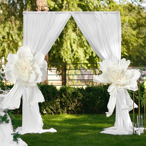 Frienda 2 Pcs Wedding Arch Flowers Giant Crepe Paper Flowers for Backdrop Decoration Large Paper Floral Decoration for Arch Arrangement Wedding Decor Ceremony Bridal Shower Baby Shower Outdoor Decor