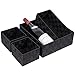 Posprica Woven Storage Baskets for Organizing, Small Black Baskets Cube Bin Container Tote Organizer Divider for Drawer, Closet, Shelf, Dresser, Set of 4