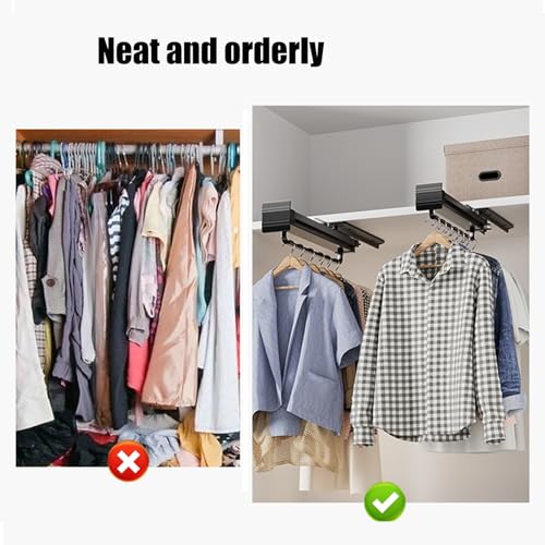 Tringle de dressing coulissante double rangée LWX 55 cm - 7